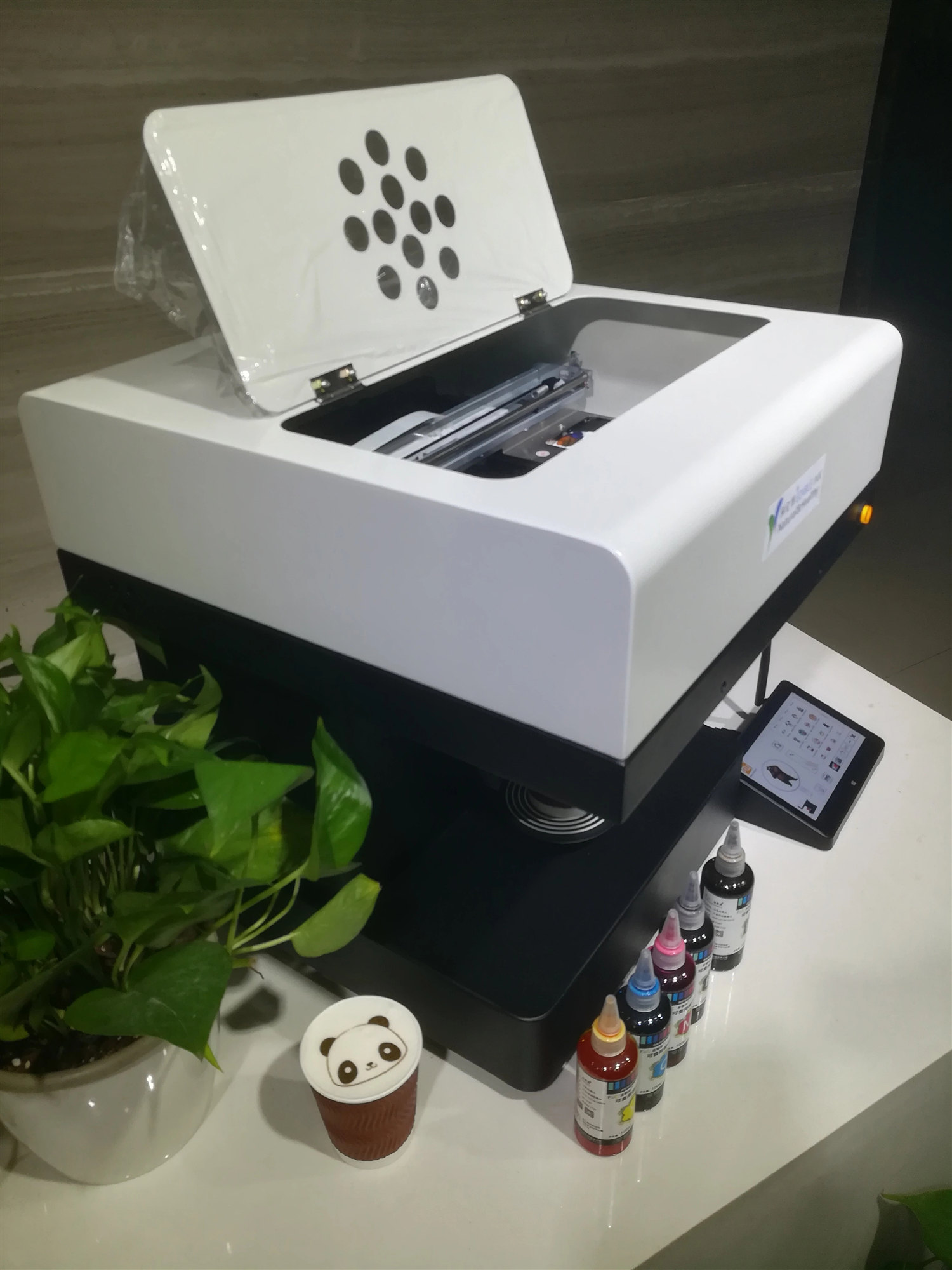 Impresora portátil digital 3D para pasteles / café HY3422 con tinta comestible a todo color